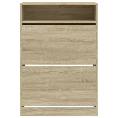 Schoenenkast Met 2 Klaplades Kleurig 80 x 34 x 116 cm Sonoma eiken
