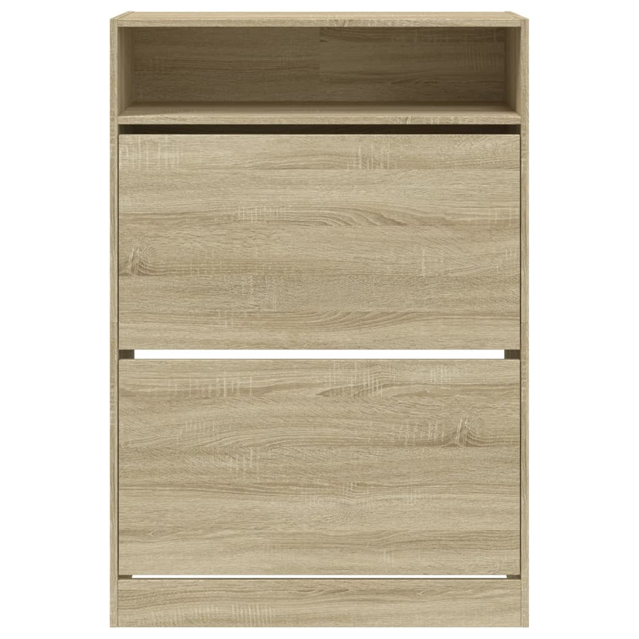 Schoenenkast Met 2 Klaplades Kleurig 80 x 34 x 116 cm Sonoma eiken