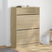 Schoenenkast 80x34x116 cm sonoma eiken met 2 klaplades
