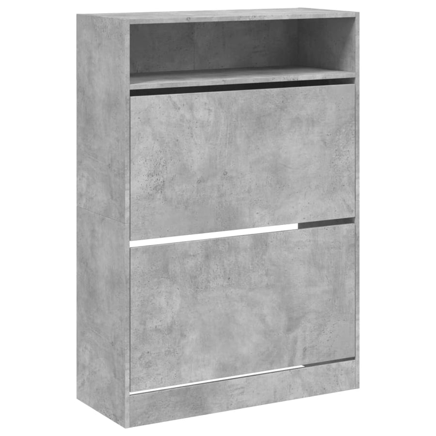 Schoenenkast Met 2 Klaplades 80 x 34 x 116 cm Betongrijs