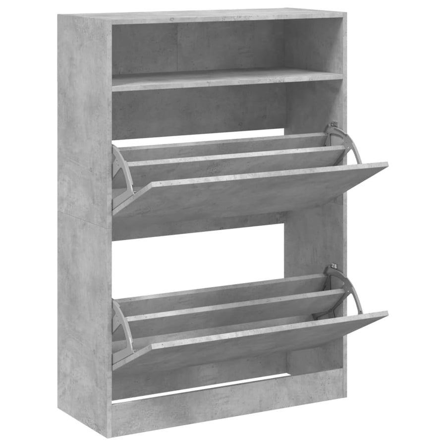 Schoenenkast Met 2 Klaplades 80 x 34 x 116 cm Betongrijs