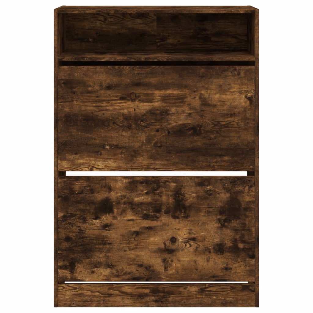 Schoenenkast Met 2 Klaplades Kleurig 80 x 34 x 116 cm Gerookt eiken