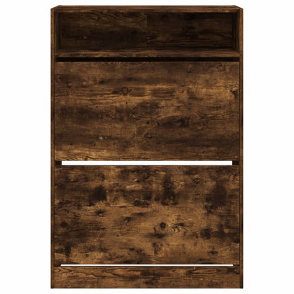 Schoenenkast Met 2 Klaplades Kleurig 80 x 34 x 116 cm Gerookt eiken