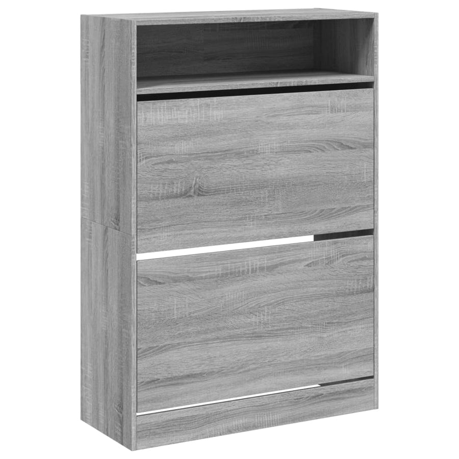 Schoenenkast Met 2 Klaplades 80 x 34 x 116 cm Grijs sonoma