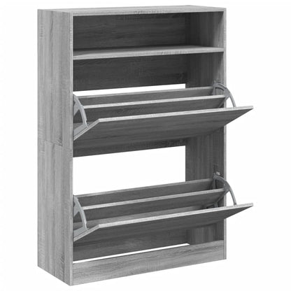 Schoenenkast Met 2 Klaplades 80 x 34 x 116 cm Grijs sonoma