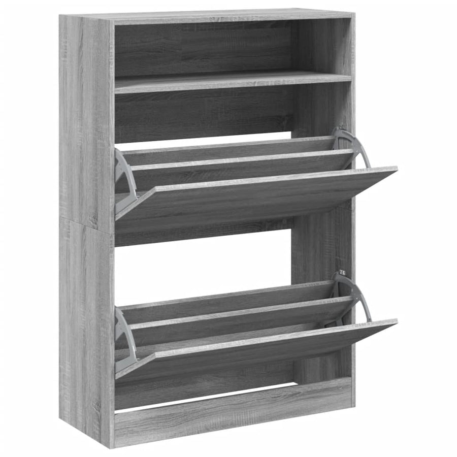Schoenenkast Met 2 Klaplades 80 x 34 x 116 cm Grijs sonoma