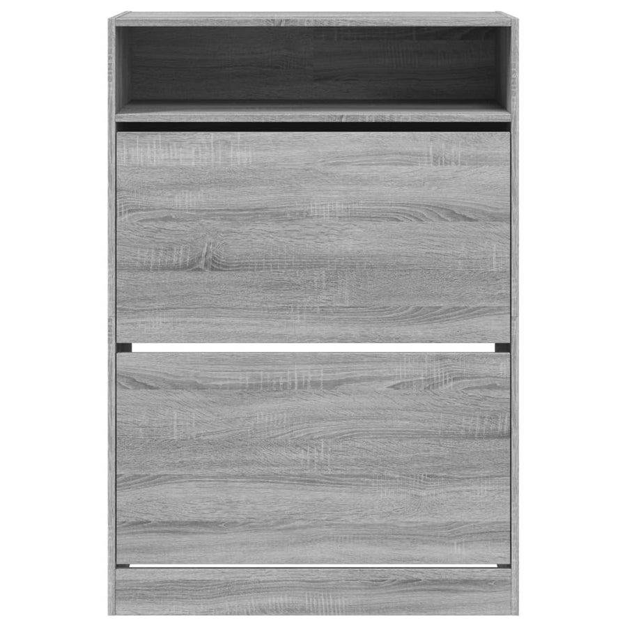 Schoenenkast Met 2 Klaplades 80 x 34 x 116 cm Grijs sonoma
