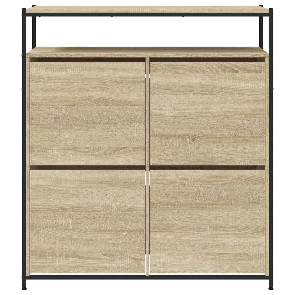 Schoenenkast Met 4 Klaplades Kleurig 100 x 34 x 112 cm Sonoma eiken