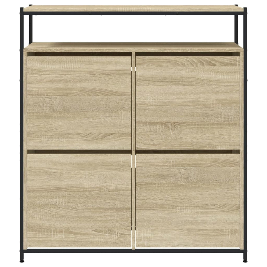 Schoenenkast Met 4 Klaplades Kleurig 100 x 34 x 112 cm Sonoma eiken