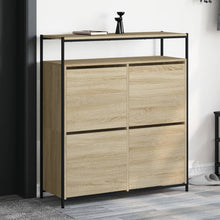 Schoenenkast Met 4 Klaplades Kleurig 100 x 34 x 112 cm Sonoma eiken