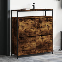Schoenenkast Met 4 Klaplades Kleurig 100 x 34 x 112 cm Gerookt eiken