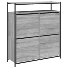 Schoenenkast Met 4 Klaplades Eiken 100 x 34 x 112 cm Grijs sonoma