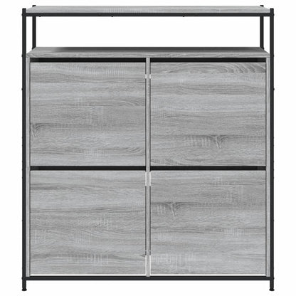 Schoenenkast Met 4 Klaplades Eiken 100 x 34 x 112 cm Grijs sonoma