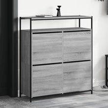 Schoenenkast Met 4 Klaplades Eiken 100 x 34 x 112 cm Grijs sonoma