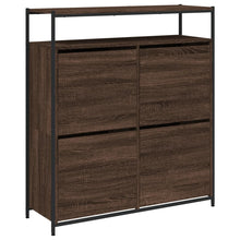 Schoenenkast Met 4 Klaplades Bruineikenkleurig 100 x 34 x 112 cm bruin eikenkleur