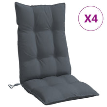 Stoelkussens 4 St Hoge Rug Oxford Stof Antracietkleurig