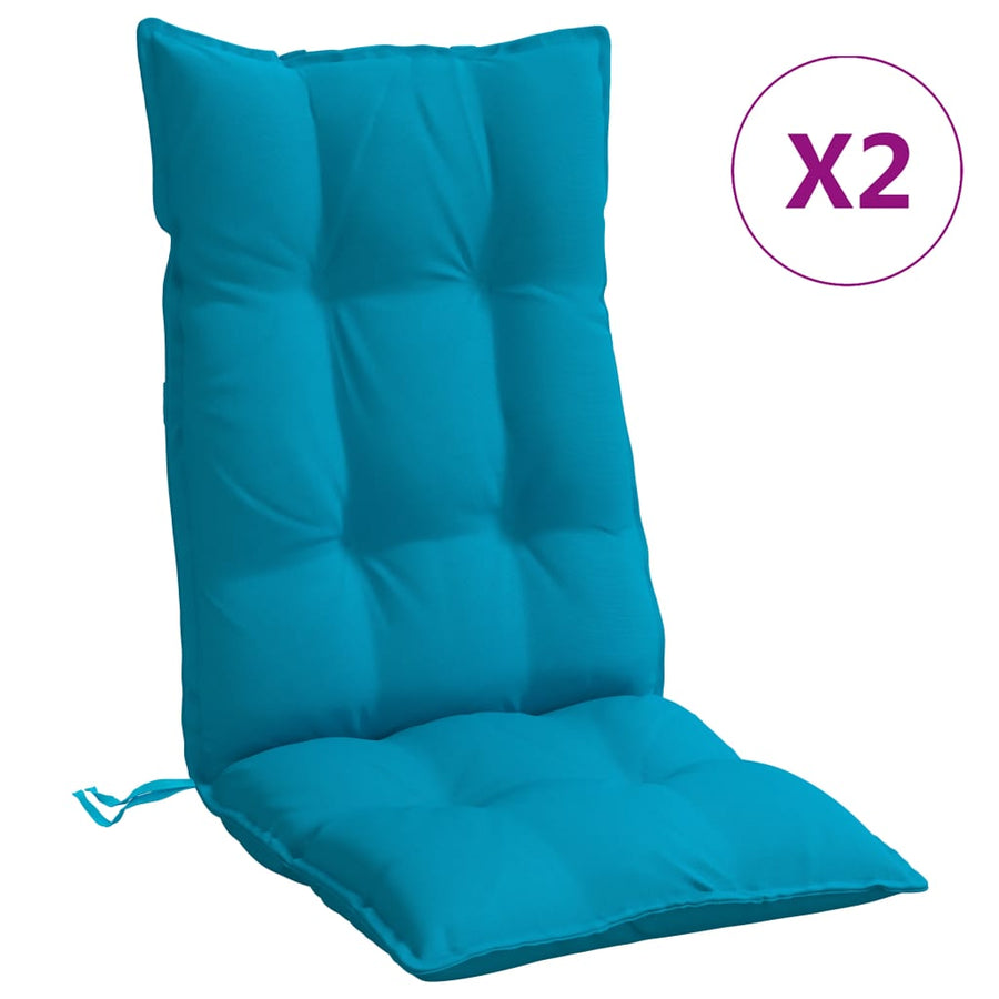 Stoelkussens 2 St Hoge Rug Oxford Stof Lichtblauw