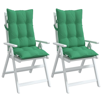 Stoelkussens 2 St Hoge Rug Oxford Stof Groen