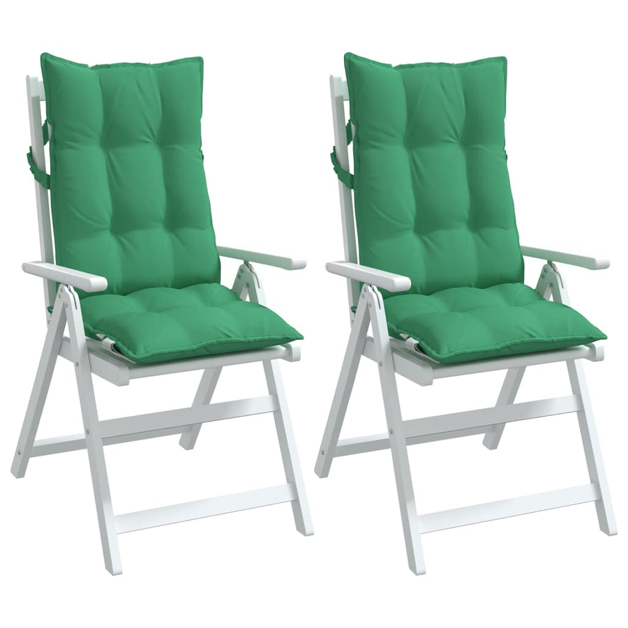 Stoelkussens 2 St Hoge Rug Oxford Stof Groen