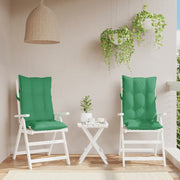 Stoelkussens 2 st hoge rug groen 120x50x7 cm