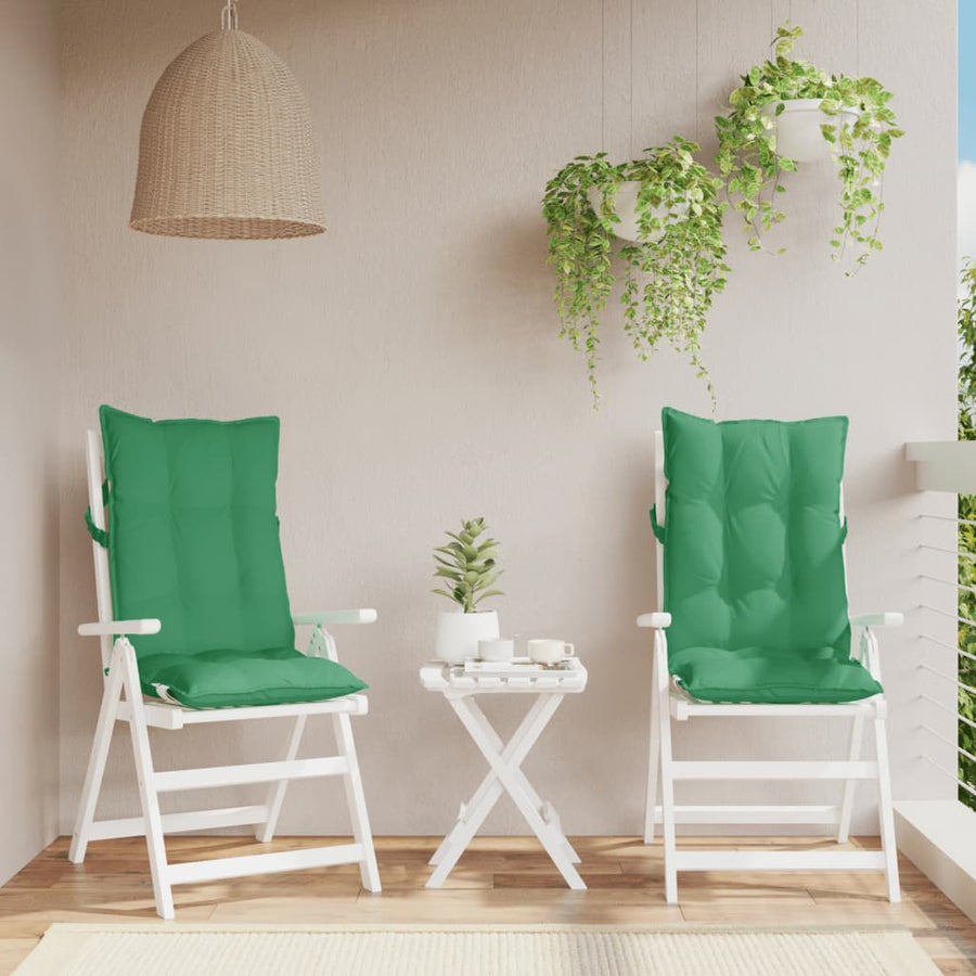 Stoelkussens 2 St Hoge Rug Oxford Stof Groen