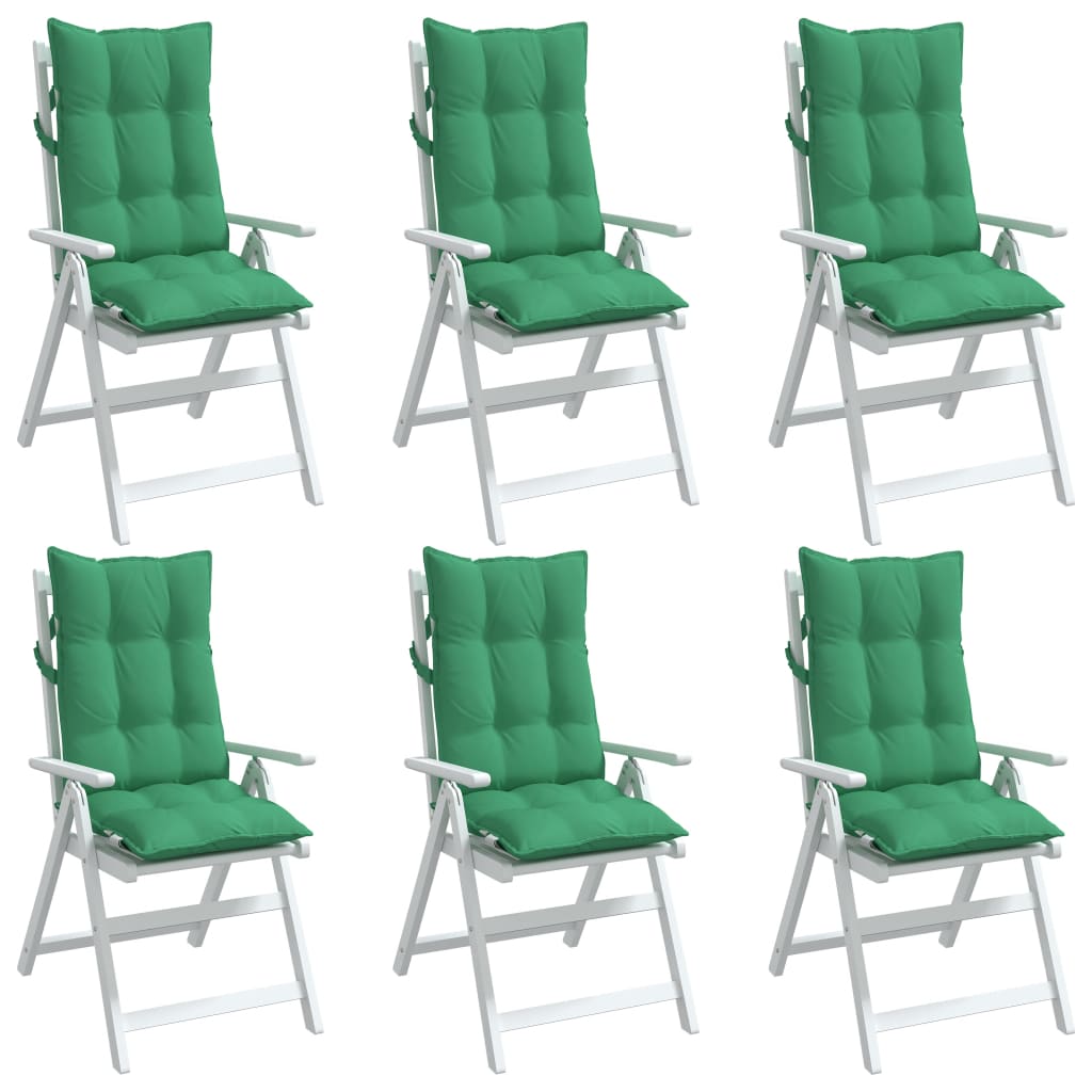 Stoelkussens 6 st hoge rug oxford stof groen