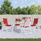 4 Piece High Back Oxford Cloth Seat Cushions Red