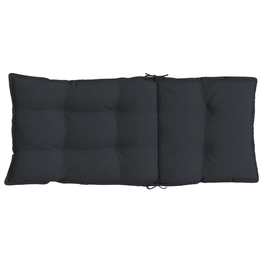 Stoelkussens 6 St Hoge Rug Oxford Stof Zwart