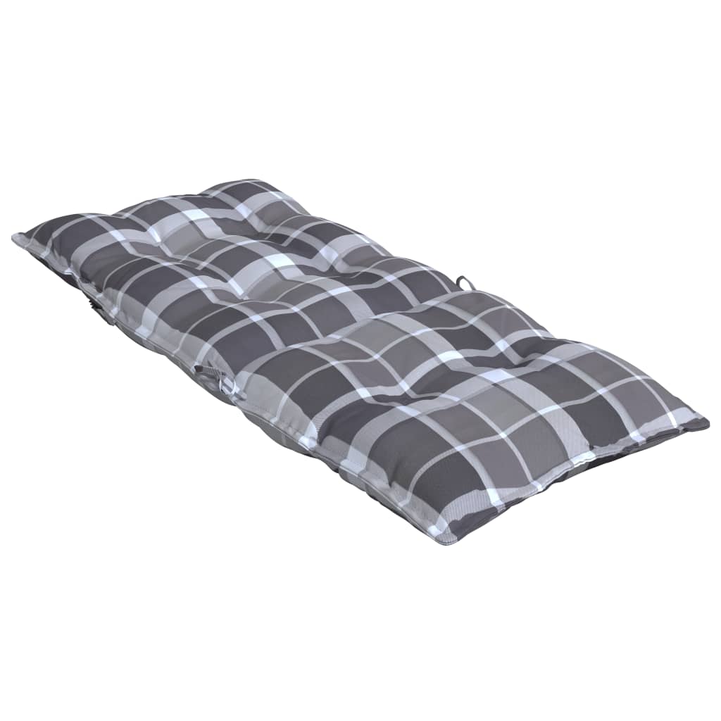Stoelkussens 2 St Hoge Rug Ruitpatroon Oxford Stof Grijs Blauw