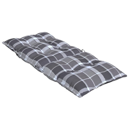 Stoelkussens 2 St Hoge Rug Ruitpatroon Oxford Stof Grijs Blauw