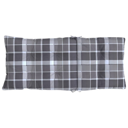 Stoelkussens 2 St Hoge Rug Ruitpatroon Oxford Stof Grijs Blauw