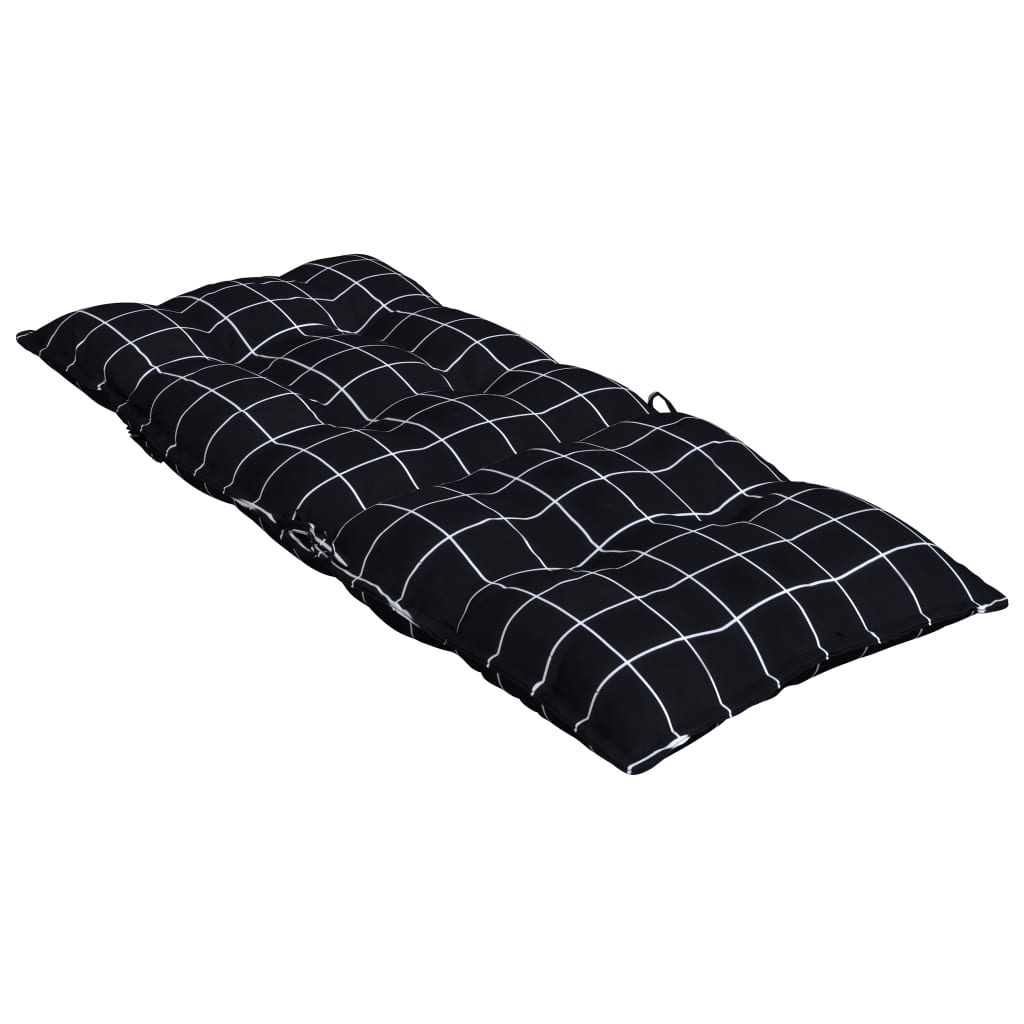 Stoelkussens Hoge Rug Ruitpatroon Oxford Stof Zwart 4