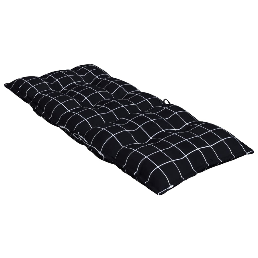 Stoelkussens Hoge Rug Ruitpatroon Oxford Stof Zwart 4