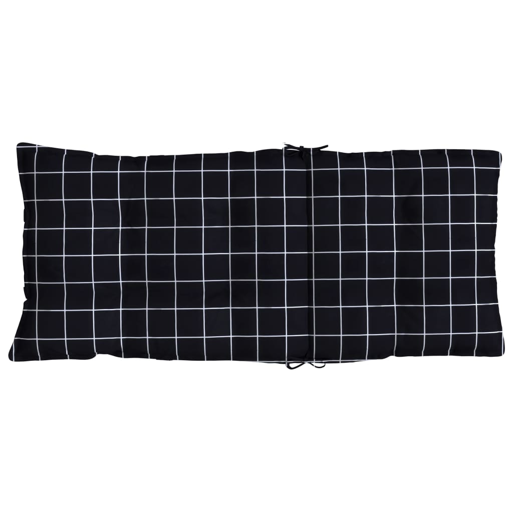Stoelkussens Hoge Rug Ruitpatroon Oxford Stof Zwart 4