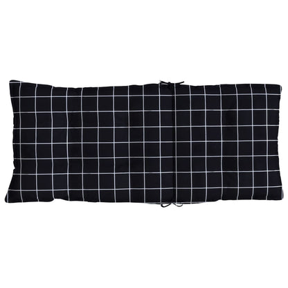 Stoelkussens Hoge Rug Ruitpatroon Oxford Stof Zwart 4