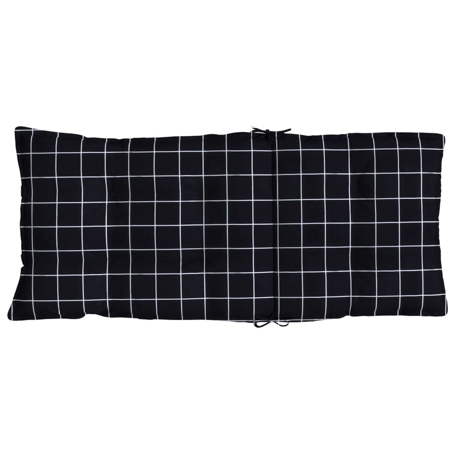 Stoelkussens Hoge Rug Ruitpatroon Oxford Stof Zwart 4