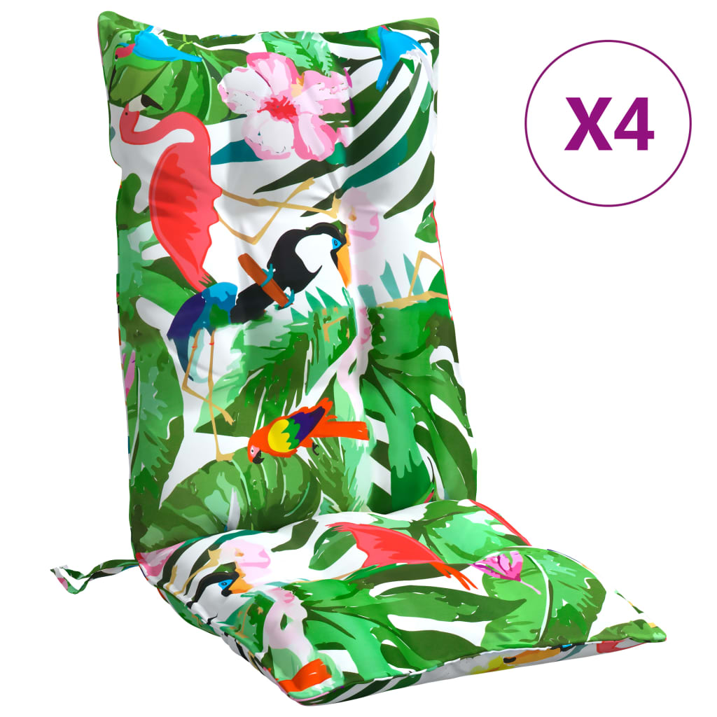 Stoelkussens 4 St Hoge Rug Oxford Stof Meerkleurig
