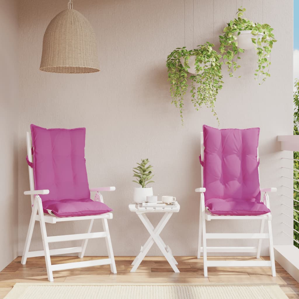 Stoelkussens 2 St Hoge Rug Oxford Stof Roze