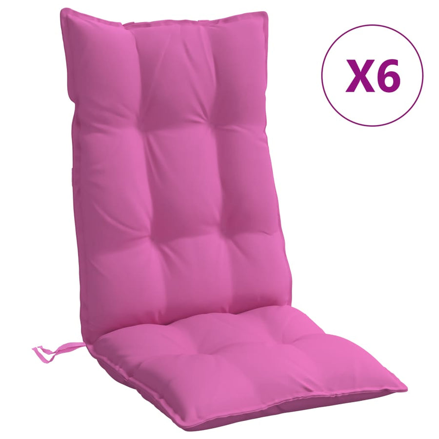 Stoelkussens 6 St Hoge Rug Oxford Stof Roze Groen