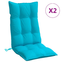 Stoelkussens 2 St Hoge Rug Oxford Stof Turquoise Blauw