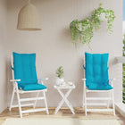 Stoelkussens hoge rug 2 stuks 120x50x7 cm turquoise