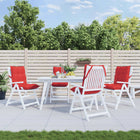 Stoelkussens 4 st 100x50x7 cm rood