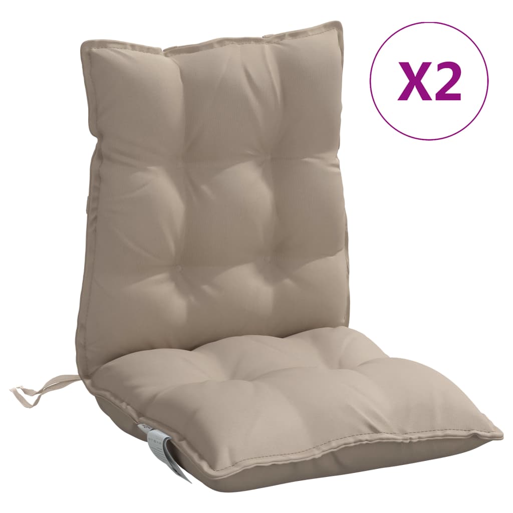 Stoelkussens 2 St Lage Rug Oxford Stof Taupe