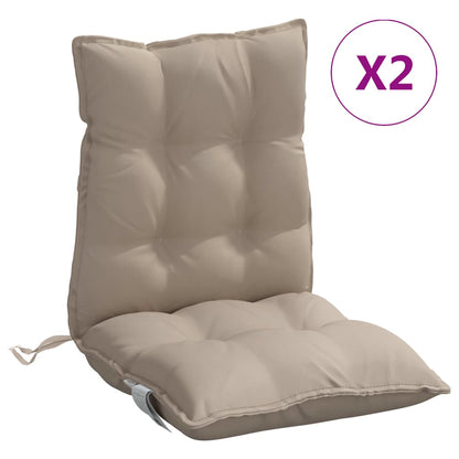 Stoelkussens 2 St Lage Rug Oxford Stof Taupe