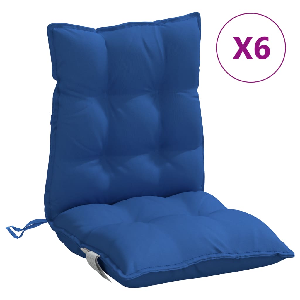 Stoelkussens 6 St Lage Rug Oxford Stof Koningsblauw Blauw