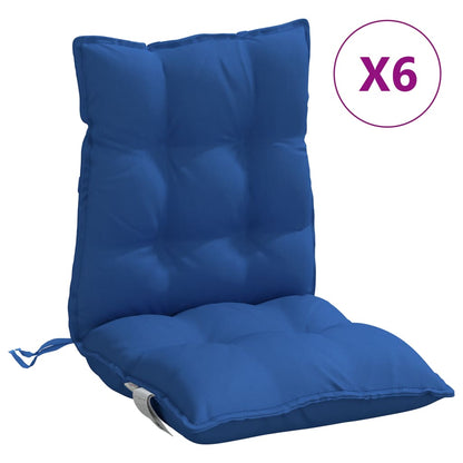 Stoelkussens 6 St Lage Rug Oxford Stof Koningsblauw Blauw
