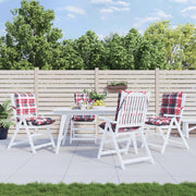 Stoelkussens 4 st ruitpatroon rood 100x50x7 cm