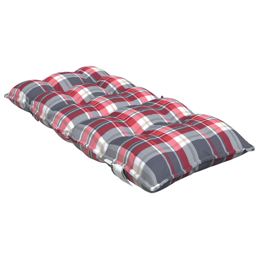 Stoelkussens 6 st lage rug ruitpatroon oxford stof rood