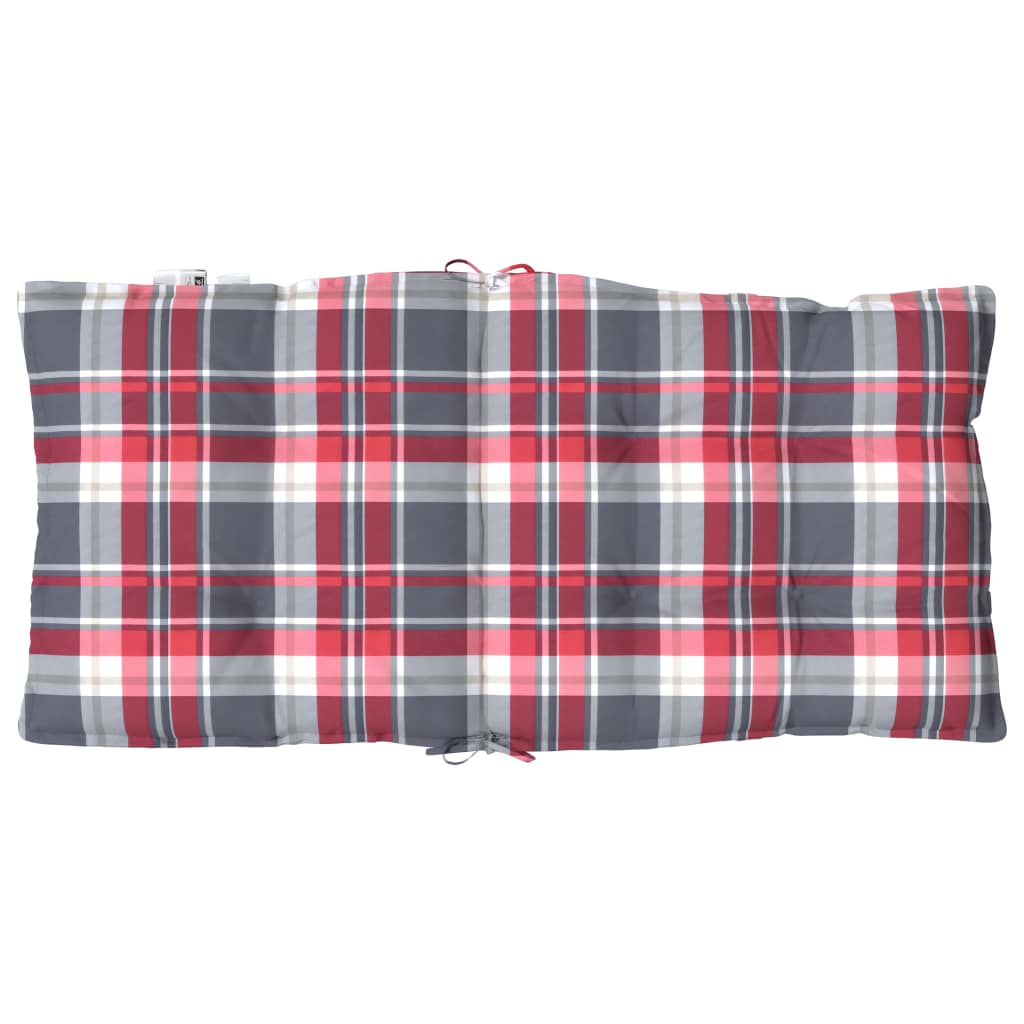 Stoelkussens 6 st lage rug ruitpatroon oxford stof rood