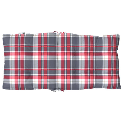 Stoelkussens 6 st lage rug ruitpatroon oxford stof rood